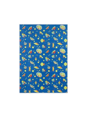 Nikotex Carpets Παιδικό Χαλί Space. Διαθέσιμο σε διαστάσεις 120x160, 133x190, 160x240. Χρώμα: μπλε- πολύχρωμο. Υλικό: 100% PP.