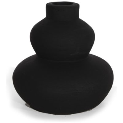 Διακοσμητικό Βάζο Paeon Black (20.5x19cm) από πηλό σε μαύρο χρώμα. Συσκευασία 1 δέμα ανά τεμάχιο.