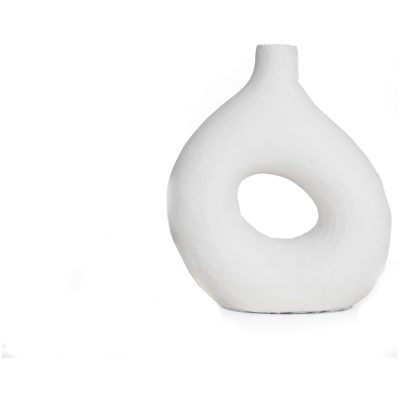 Διακοσμητικό Βάζο Origen White (30x11x33cm) από πηλό σε λευκό χρώμα. Συσκευασία 1 δέμα ανά τεμάχιο.
