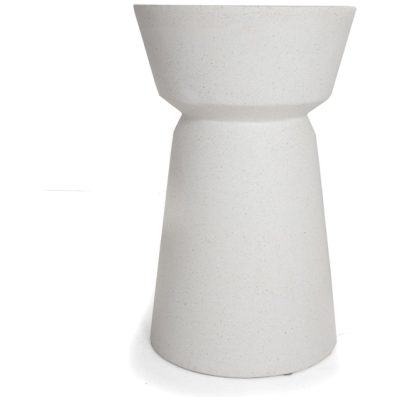 Βοηθητικό Τραπέζι Saronno Terazzo White (40x40x64cm) από τσιμέντο σε λευκό χρώμα. Προτείνεται για εξωτερικό χώρο. Συσκευασία 1 δέμα ανά τεμάχιο.